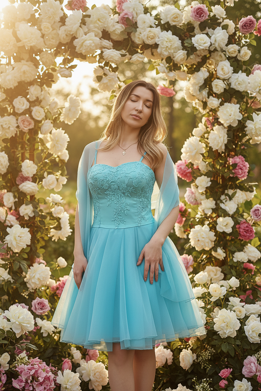 Abito Turchese - Fiori