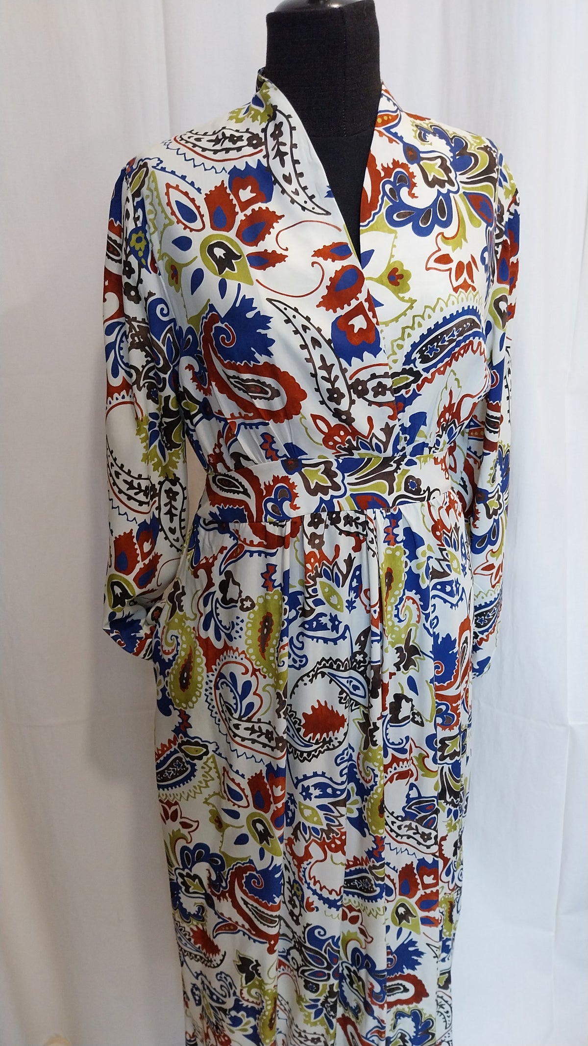 Vestito Lungo Fantasia Paisley in Viscosa - Taglia 44