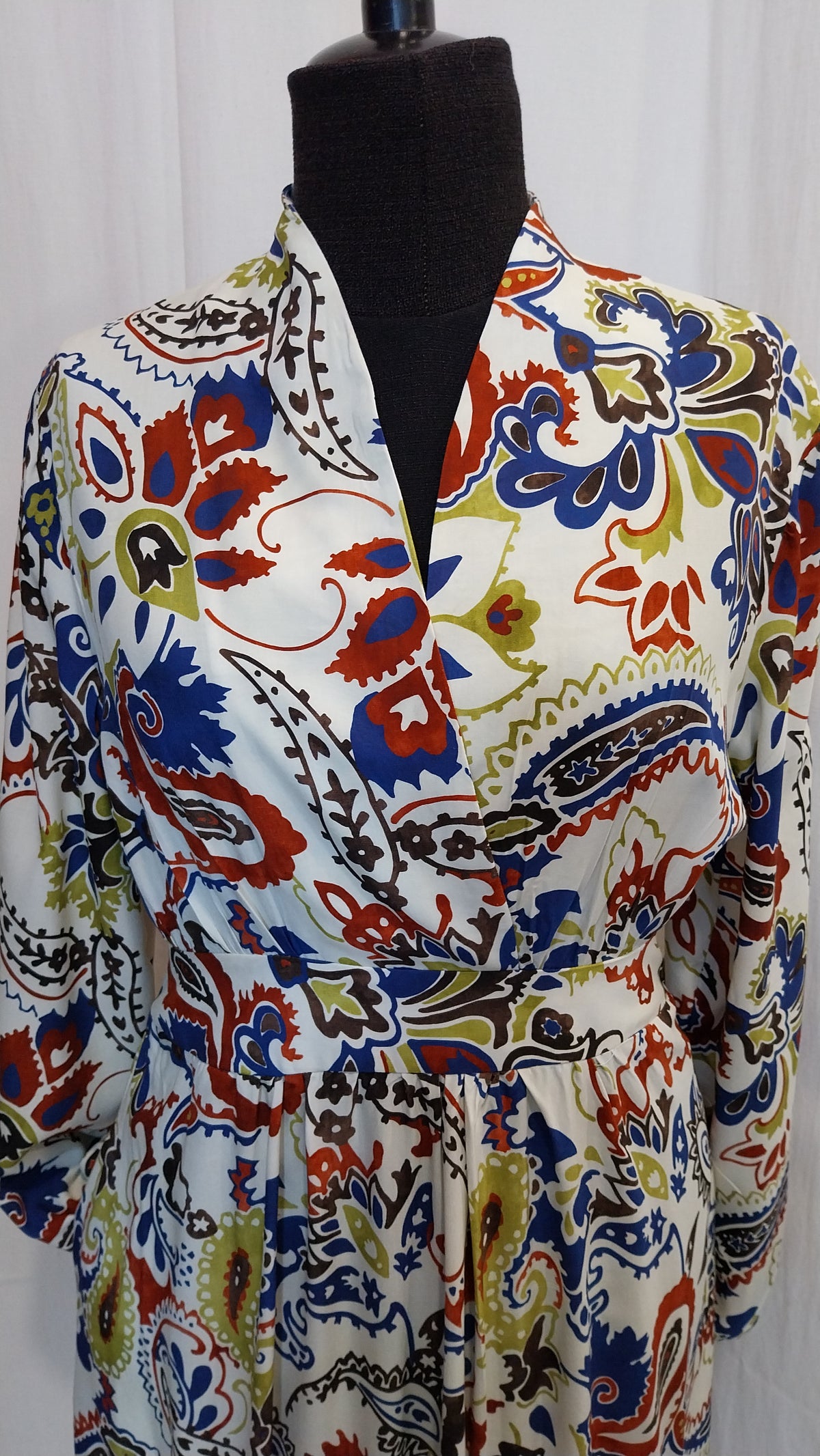 Vestito Lungo Fantasia Paisley in Viscosa - Taglia 44