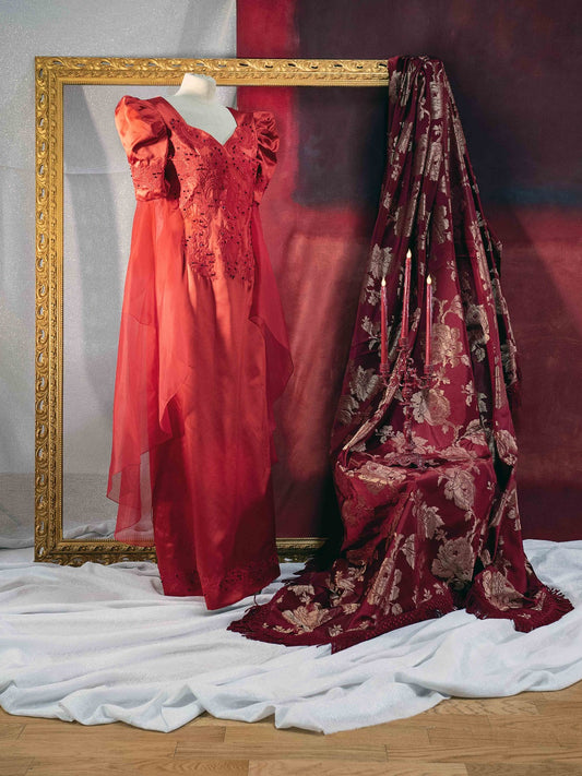 Abto in seta pura rosso