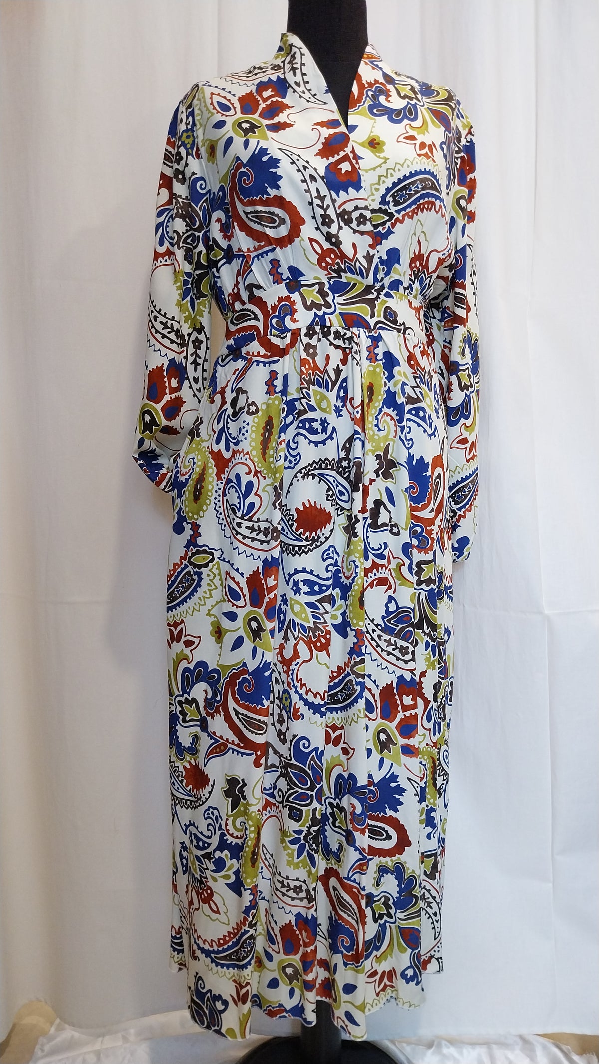 Vestito Lungo Fantasia Paisley in Viscosa - Taglia 44