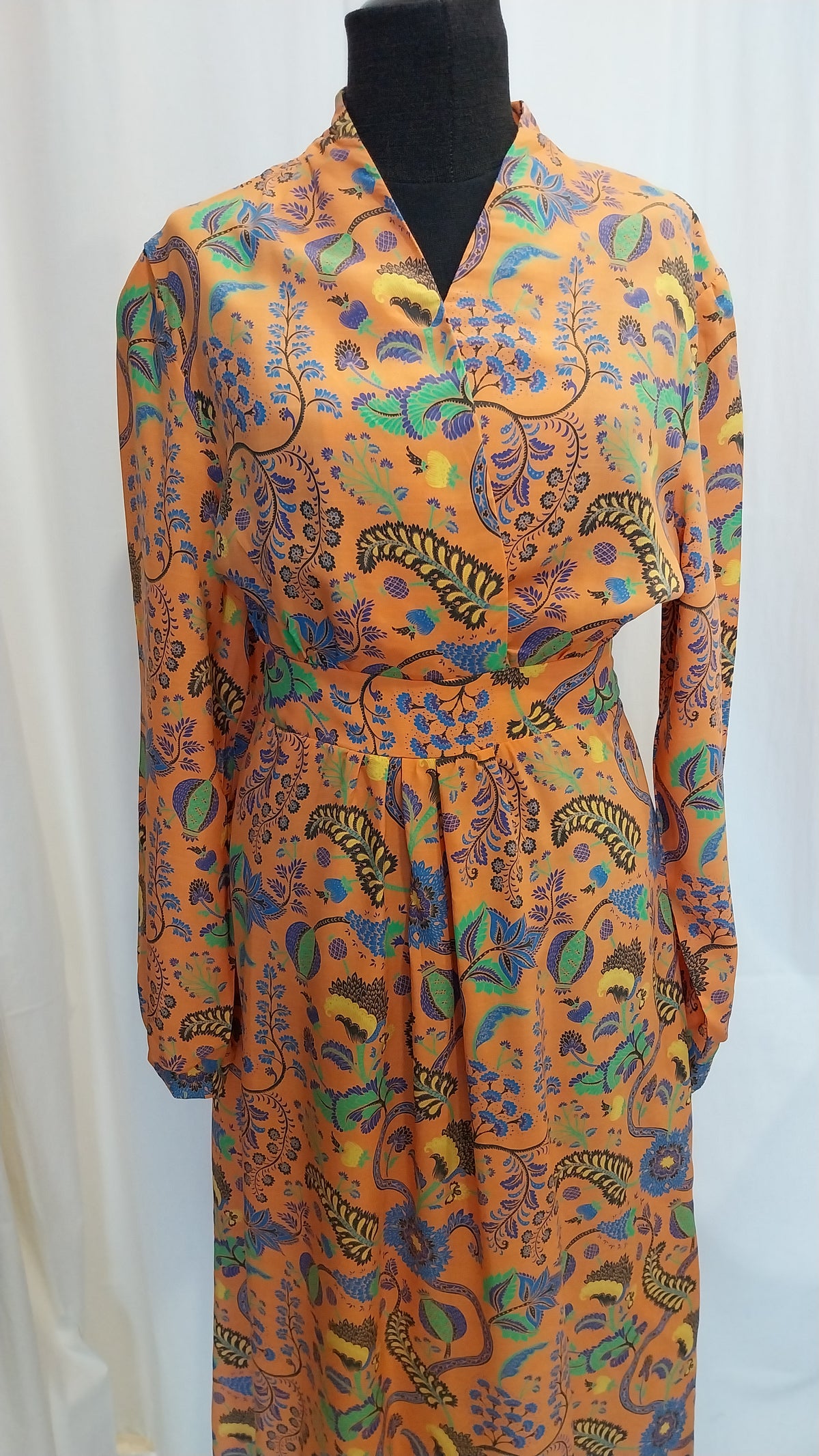 Vestito Lungo Fantasia Paisley in Viscosa - Taglia 44