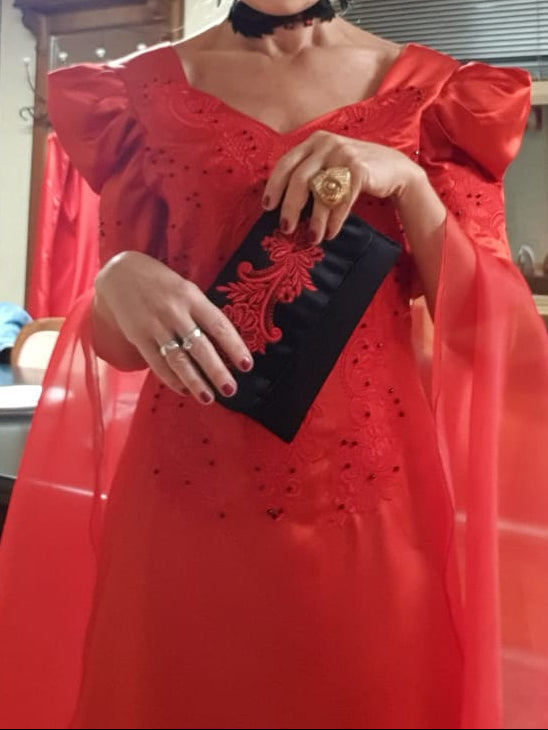 Abto in seta pura rosso