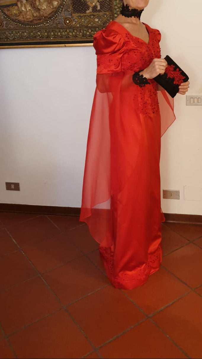Abto in seta pura rosso