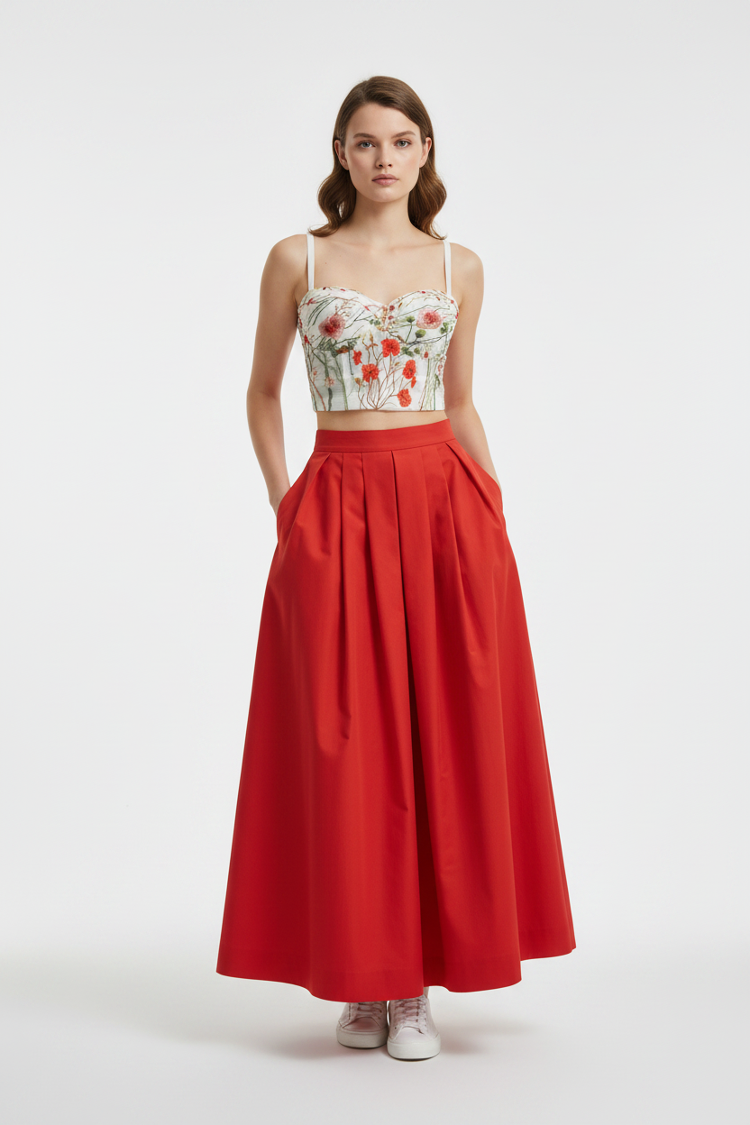 Top Bianco - Gonna Rossa