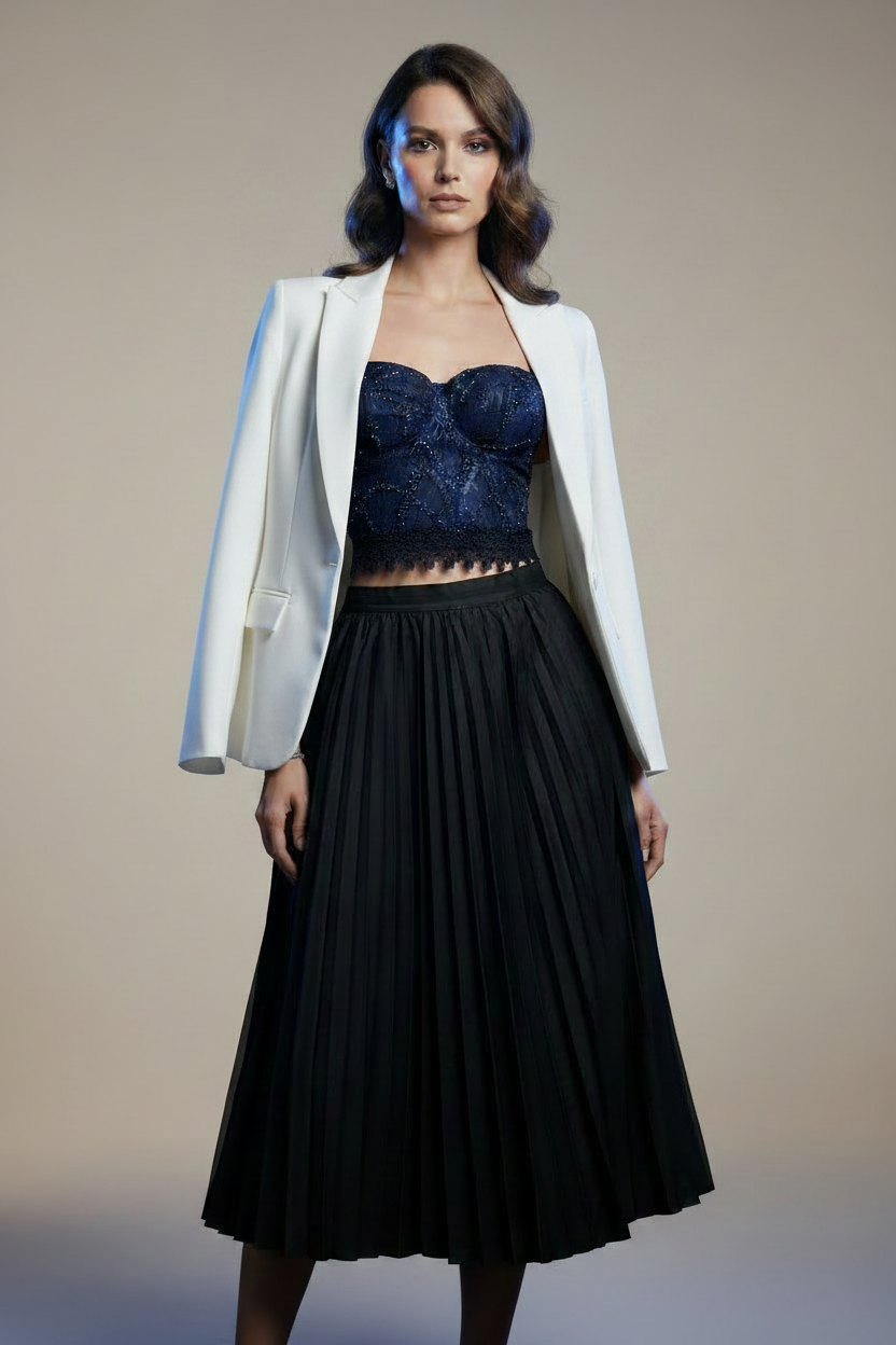 Top Blu - Giacca Bianca